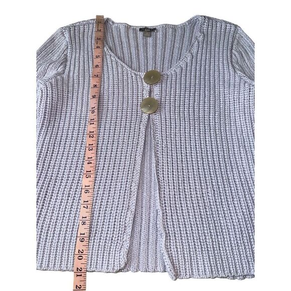 J.Jill 100% Cotton Lilac Knit 2 Button Front Mini Bell Sleeve sweater - Picture 9 of 11